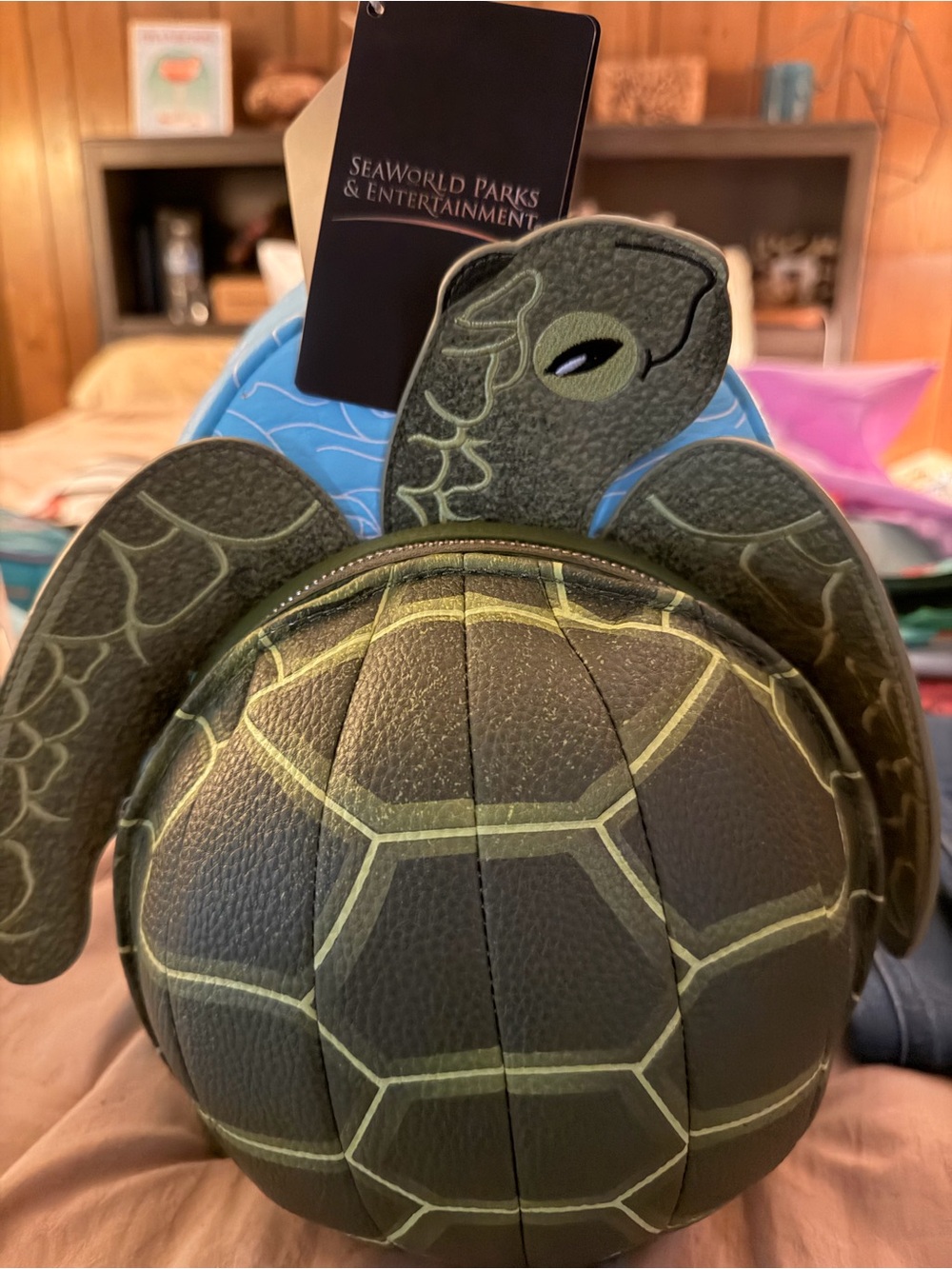 SeaWorld Green Turtle Loungefly bag.
